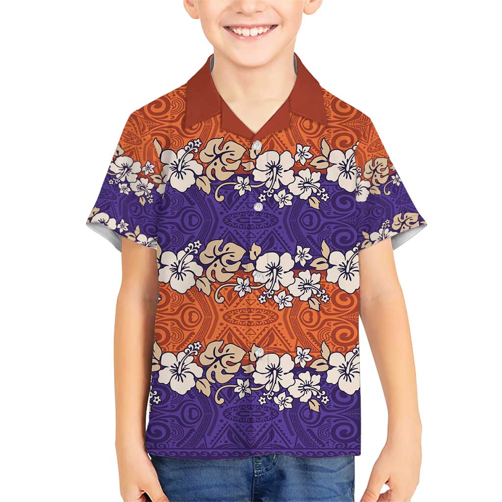 Hawaiian Hibiscus Hawaiian Shirt Orange and Purple Unique