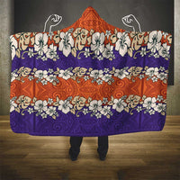 Hawaiian Hibiscus Hooded Blanket Orange and Purple Unique LT01 - Polynesian Pride