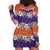 Hawaiian Hibiscus Hoodie Dress Orange and Purple Unique