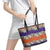 Hawaiian Hibiscus Leather Tote Bag Orange and Purple Unique