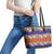 Hawaiian Hibiscus Leather Tote Bag Orange and Purple Unique