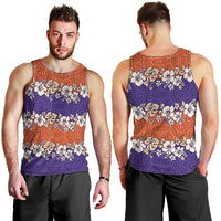 Hawaiian Hibiscus Men Tank Top Orange and Purple Unique LT01 - Polynesian Pride