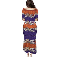 Hawaiian Hibiscus Puletasi Orange and Purple Unique LT01 - Polynesian Pride