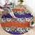 Hawaiian Hibiscus Round Carpet Orange and Purple Unique