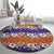 Hawaiian Hibiscus Round Carpet Orange and Purple Unique