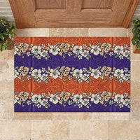 Hawaiian Hibiscus Rubber Doormat Orange and Purple Unique LT01 Orange - Polynesian Pride