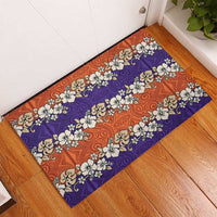 Hawaiian Hibiscus Rubber Doormat Orange and Purple Unique LT01 - Polynesian Pride