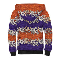 Hawaiian Hibiscus Sherpa Hoodie Orange and Purple Unique LT01 - Polynesian Pride