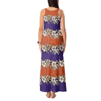 Hawaiian Hibiscus Tank Maxi Dress Orange and Purple Unique LT01 - Polynesian Pride