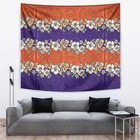 Hawaiian Hibiscus Tapestry Orange and Purple Unique LT01 Orange - Polynesian Pride