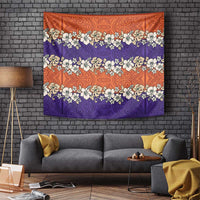 Hawaiian Hibiscus Tapestry Orange and Purple Unique LT01 - Polynesian Pride