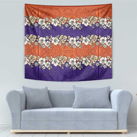 Hawaiian Hibiscus Tapestry Orange and Purple Unique LT01 - Polynesian Pride