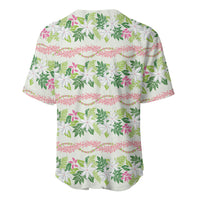 Monstera Tiare Plumeria Lei Pattern Baseball Jersey Green Version LT01 - Polynesian Pride