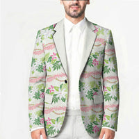 Monstera Tiare Plumeria Lei Pattern Blazer Green Version LT01 - Polynesian Pride