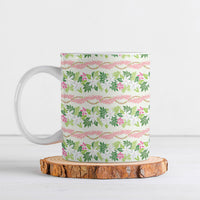Monstera Tiare Plumeria Lei Pattern Ceramic Mug Green Version LT01 Green - Polynesian Pride