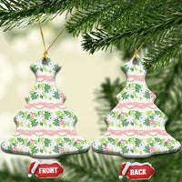 Monstera Tiare Plumeria Lei Pattern Ceramic Ornament Green Version LT01 Christmas Tree Green - Polynesian Pride