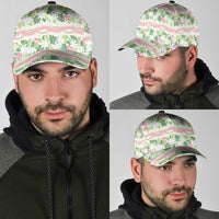Monstera Tiare Plumeria Lei Pattern Classic Cap Green Version