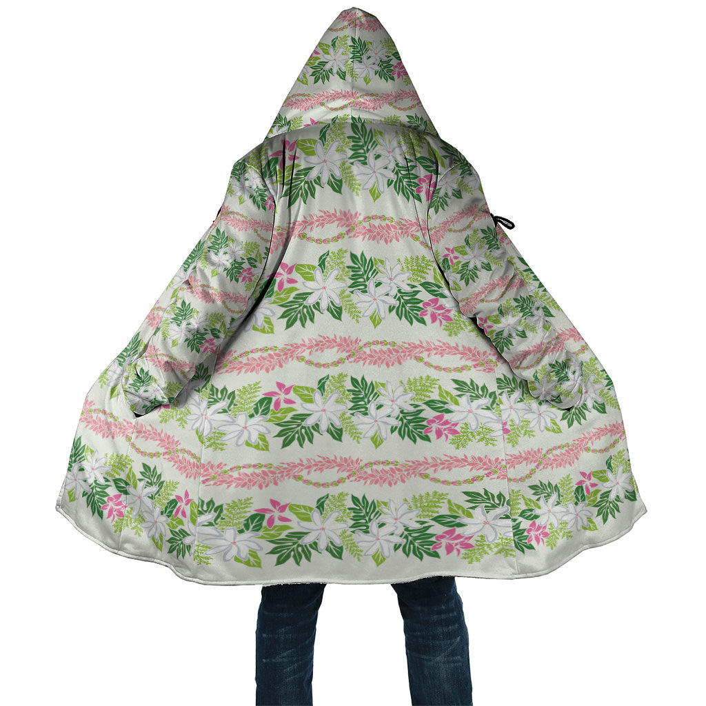Monstera Tiare Plumeria Lei Pattern Cloak Green Version LT01 Unisex Green - Polynesian Pride
