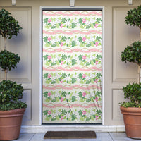 Monstera Tiare Plumeria Lei Pattern Door Cover Green Version LT01 Green - Polynesian Pride