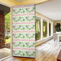Monstera Tiare Plumeria Lei Pattern Door Cover Green Version LT01 - Polynesian Pride