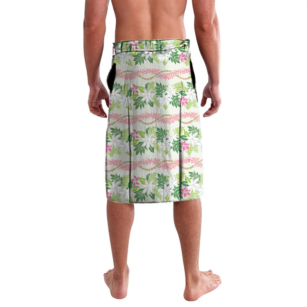 Monstera Tiare Plumeria Lei Pattern Lavalava Green Version LT01 - Polynesian Pride