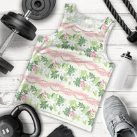 Monstera Tiare Plumeria Lei Pattern Men Tank Top Green Version LT01 - Polynesian Pride