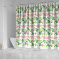 Monstera Tiare Plumeria Lei Pattern Shower Curtain Green Version LT01 - Polynesian Pride