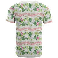 Monstera Tiare Plumeria Lei Pattern T Shirt Green Version LT01 - Polynesian Pride