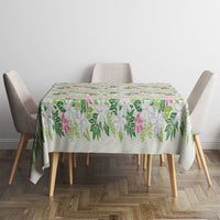 Monstera Tiare Plumeria Lei Pattern Tablecloth Green Version LT01 - Polynesian Pride