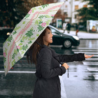 Monstera Tiare Plumeria Lei Pattern Umbrella Green Version LT01 - Polynesian Pride