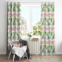 Monstera Tiare Plumeria Lei Pattern Window Curtain Green Version LT01 - Polynesian Pride
