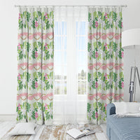 Monstera Tiare Plumeria Lei Pattern Window Curtain Green Version LT01 - Polynesian Pride