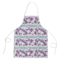 Monstera Tiare Plumeria Lei Pattern Apron Purple Version LT01 Purple - Polynesian Pride