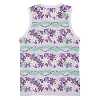 Monstera Tiare Plumeria Lei Pattern Basketball Jersey Purple Version LT01 - Polynesian Pride