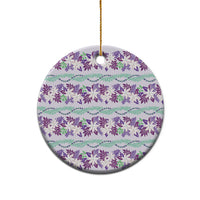 Monstera Tiare Plumeria Lei Pattern Ceramic Ornament Purple Version LT01 - Polynesian Pride