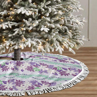 Monstera Tiare Plumeria Lei Pattern Tree Skirt Purple Version LT01 - Polynesian Pride