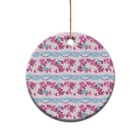 Monstera Tiare Plumeria Lei Pattern Ceramic Ornament Pink Version LT01 - Polynesian Pride