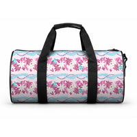 Monstera Tiare Plumeria Lei Pattern Duffle Bag Pink Version LT01 One size Pink - Polynesian Pride