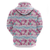 Monstera Tiare Plumeria Lei Pattern Hoodie Pink Version LT01 - Polynesian Pride