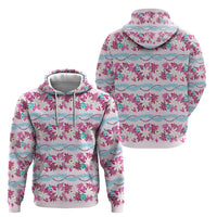 Monstera Tiare Plumeria Lei Pattern Hoodie Pink Version LT01 - Polynesian Pride