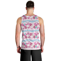 Monstera Tiare Plumeria Lei Pattern Men Tank Top Pink Version LT01 - Polynesian Pride