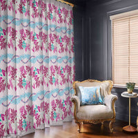Monstera Tiare Plumeria Lei Pattern Window Curtain Pink Version LT01 - Polynesian Pride