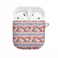 Monstera Tiare Plumeria Lei Pattern AirPods Case Red Version LT01 Red - Polynesian Pride
