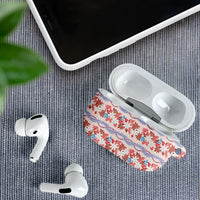 Monstera Tiare Plumeria Lei Pattern AirPods Case Red Version LT01 - Polynesian Pride