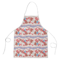 Monstera Tiare Plumeria Lei Pattern Apron Red Version LT01 Red - Polynesian Pride