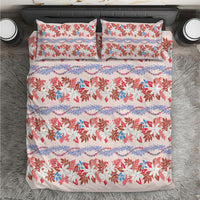 Monstera Tiare Plumeria Lei Pattern Bedding Set Red Version LT01 Red - Polynesian Pride