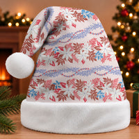 Monstera Tiare Plumeria Lei Pattern Christmas Santa Hat Red Version LT01 Without Fur Red - Polynesian Pride