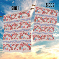 Monstera Tiare Plumeria Lei Pattern Garden Flag Red Version LT01 - Polynesian Pride