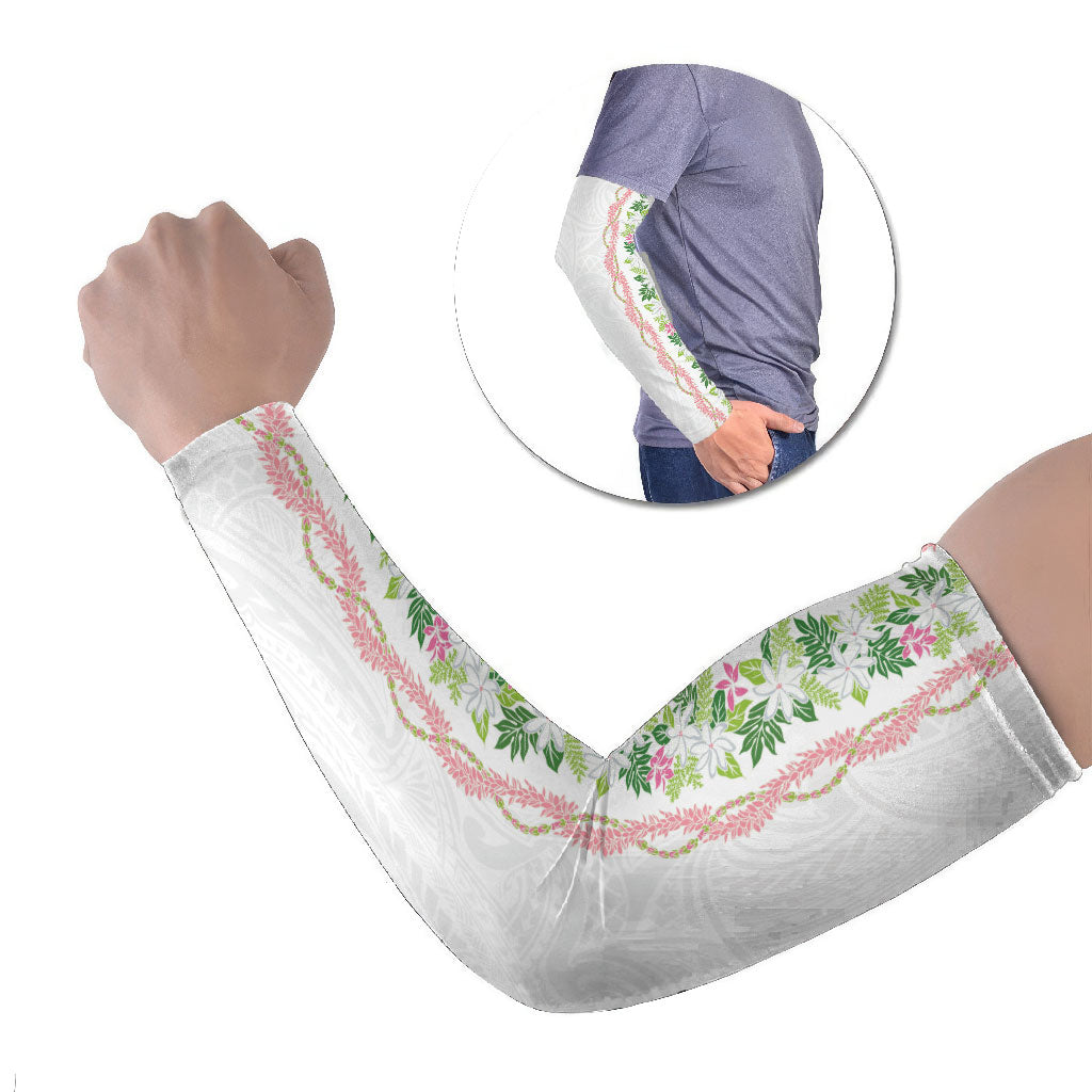 Monstera Tiare Plumeria Arm Sleeves Green Polynesian Pattern LT01 Set of 2 Green - Polynesian Pride