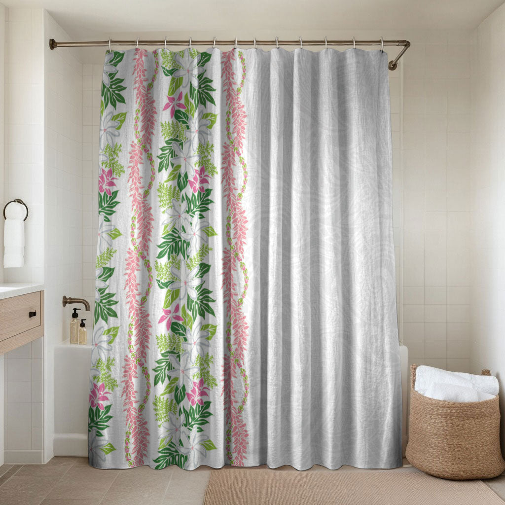 Monstera Tiare Plumeria Bathroom Set Green Polynesian Pattern LT01 Shower Curtain Only Green - Polynesian Pride